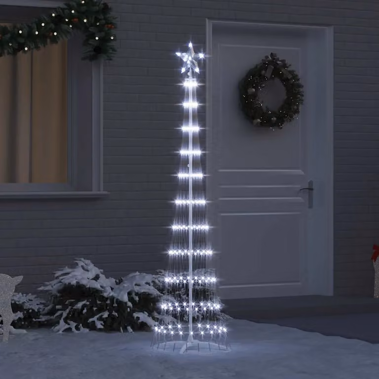 vidaXL Albero di Natale LED Bianco freddo 190 cm Metallo