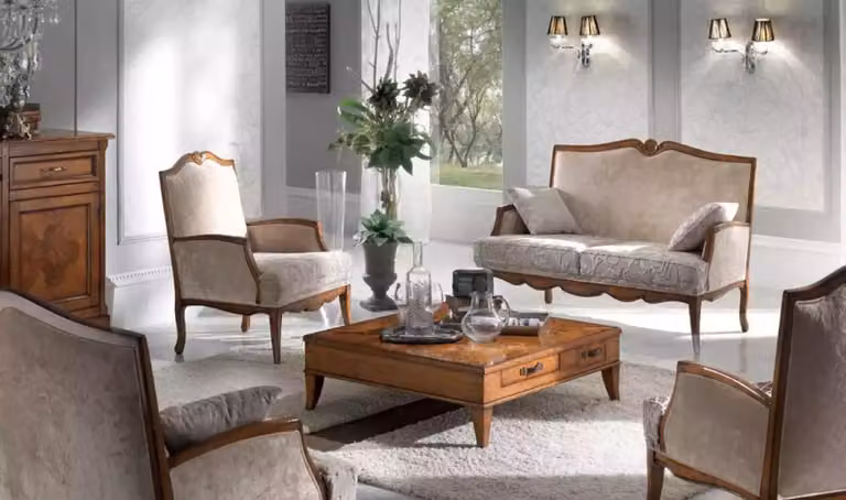 Wohnzimmer Set Sessel Couchtisch Sofa 2 Sitzer Polster Sitzer Luxus Beige