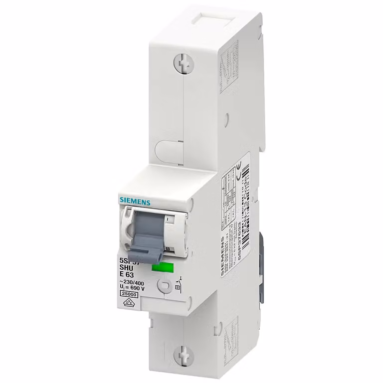 Interruttore magnetotermico principale Siemens (SHU), unipolare, E 20, 230/400 V 5SP37203