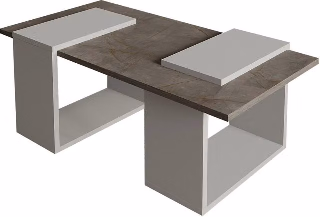 Tavolino moderno HANAH HOME in legno e laminato MDF, Grigio, L 90 x P 46 x H 37 cm