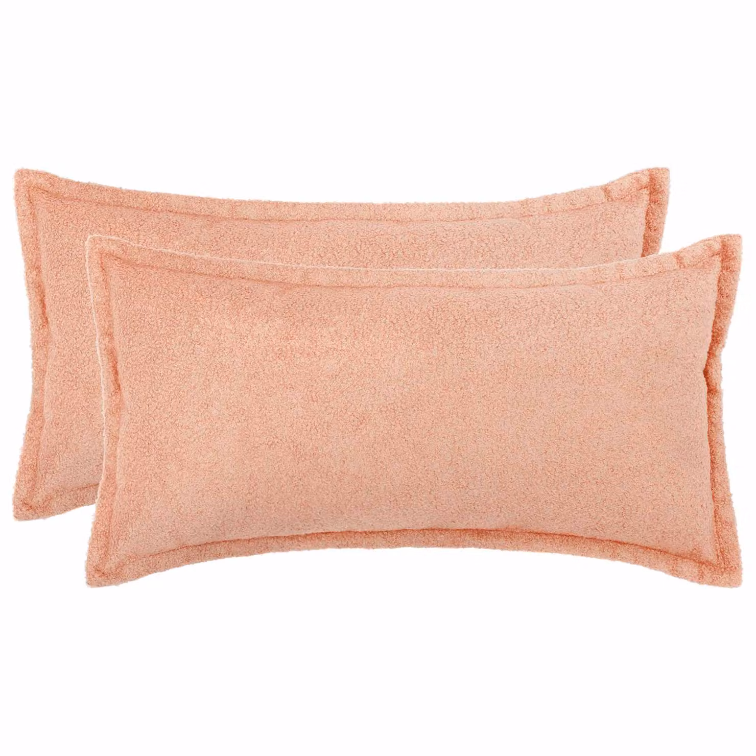 Set di 2 federe vidaXL HOUTEN rosa in tessuto bouclé, L 40 cm x P 80 cm