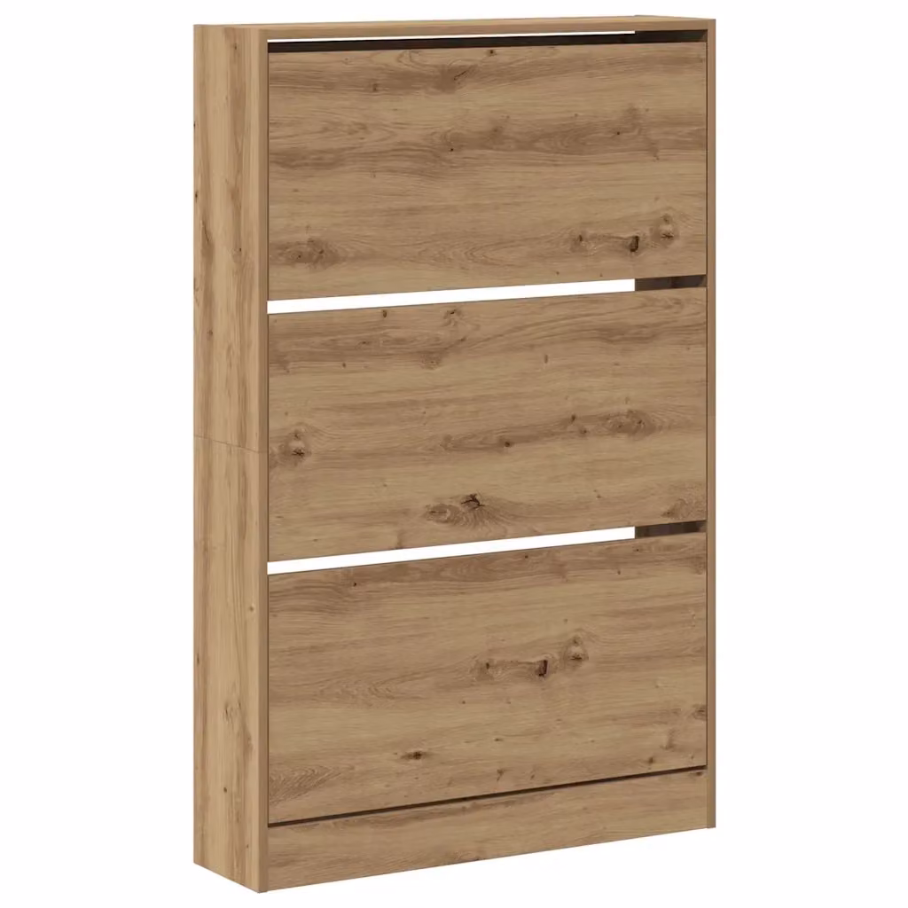 Scarpiera moderna vidaXL in legno color rovere, L: 80 cm, P: 21 cm, H: 125,5 cm – 2