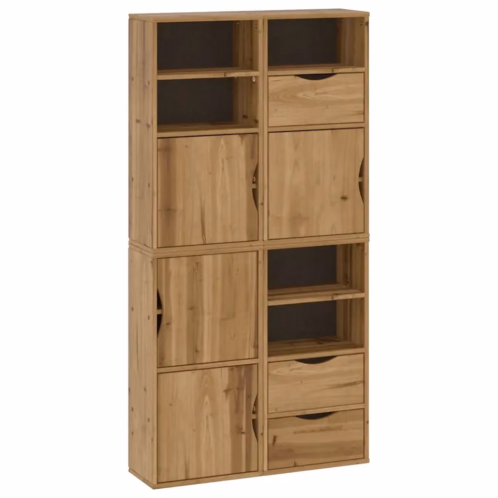 Set di 4 armadietti laterali ODDA vidaXL in legno di pino cerato marrone, L/P/H: 40 x 24 x 79 cm – 2