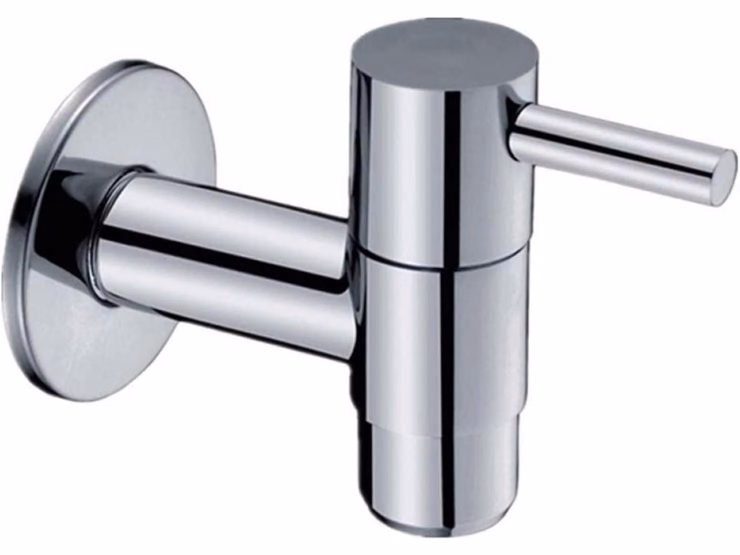 Rubinetto a parete, modello cascata, in ottone cromato, per lavabo/cucina