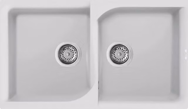 Lavello EGO 450 86X50 2 vasche BIANCO 68