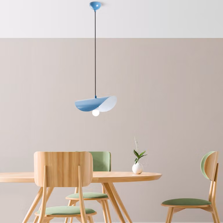 Opviq, Eger - Azzurro, lampadario, azzurro, CORPO IN METALLO, 30 x 19 x 17 - 106 cm