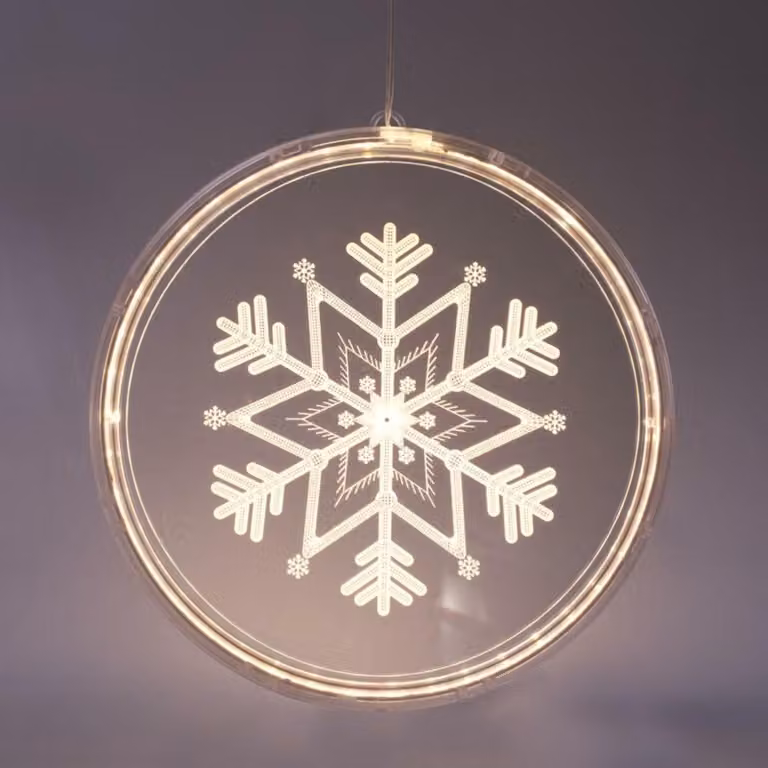 ACA Lighting Fiocco di neve 3D in acrilico, 36 WW LED IP20 21x21,6cm, cavo di alimentazione USB incluso X083612510