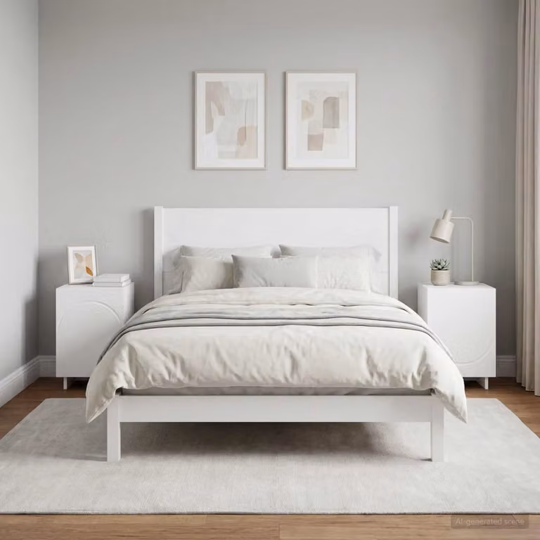 Set di 2 comodini moderni vidaXL in legno ingegnerizzato bianco, L 33,5 cm x P 34,5 cm x H 50 cm