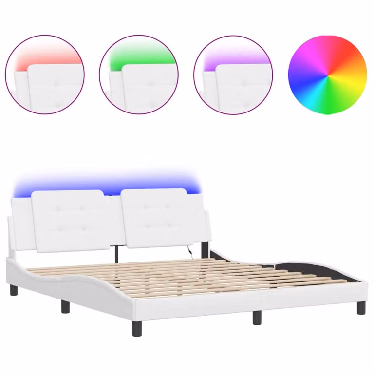 Giroletto con LED senza Materasso Zadar Bianco 180x200 cm