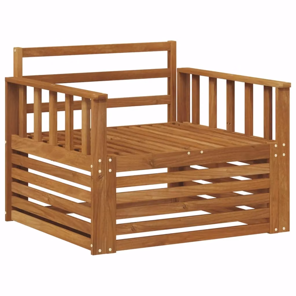 Set di 2 Divani da Esterno Moderni in Legno di Acacia Marrone per Giardino e Terrazza – 2