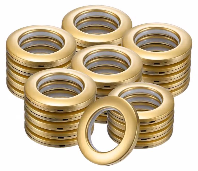 Omgoods - Set di 25 anelli per tende in plastica - diametro interno di 40 mm, colore oro opaco