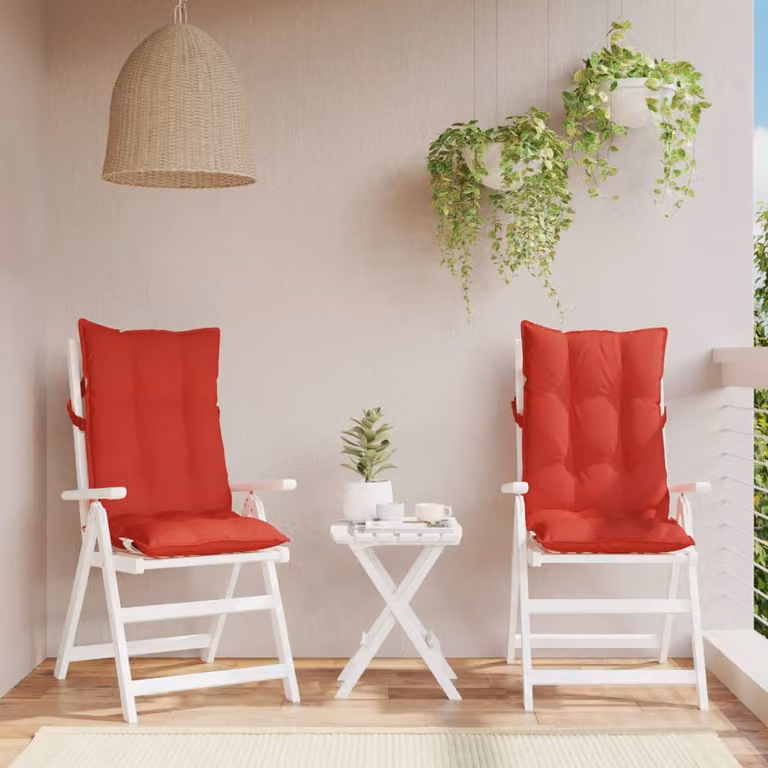 Set di 2 cuscini per sedia con schienale alto vidaXL in tessuto Oxford rosso, impermeabili e traspiranti