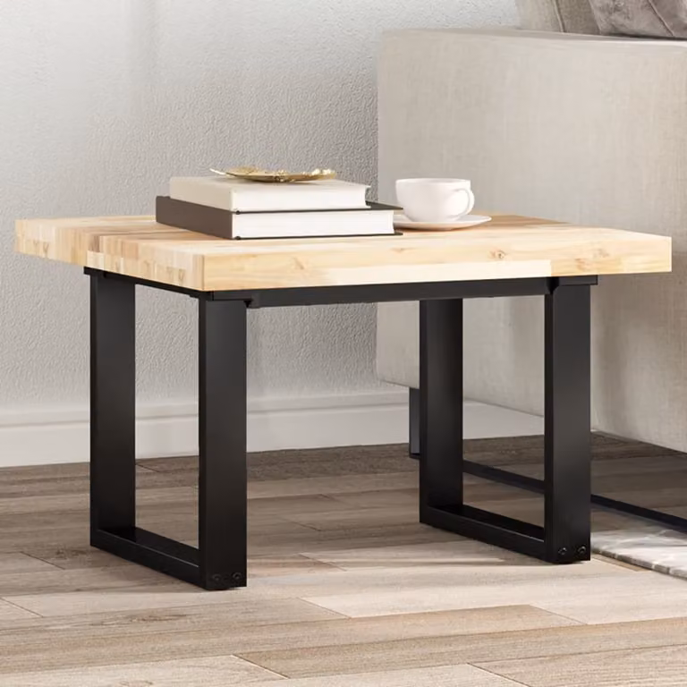 vidaXL Piano Tavolo Quadrato in Legno Massello di Acacia Marrone L/P/H: 60 x 60 x 4 cm