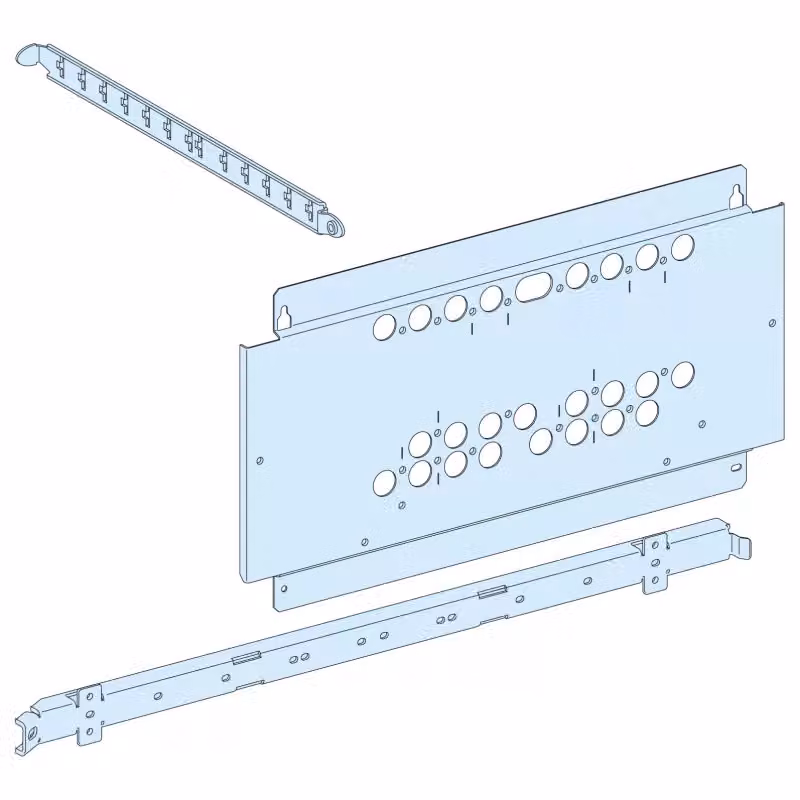 Schneider Electric PrismaSeT-P, piastra di montaggio, per commutazione di rete, INS-INV/NSX100-250, azionamento rotante, verticale, larghezza = 650 mm, altezza = 9 moduli LVS03428