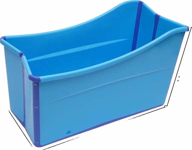Vasca da bagno, design pieghevole, comoda e salvaspazio, blu