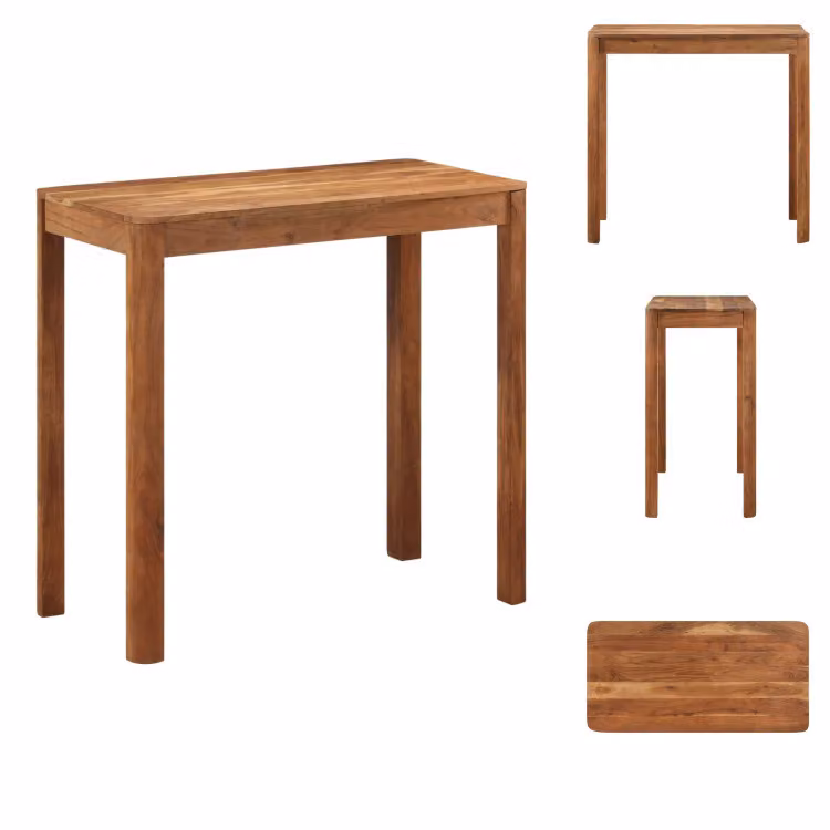 vidaXL Tavolo da bar in legno massiccio di acacia finitura miele 110x55x106 cm - Tavoli da pranzo