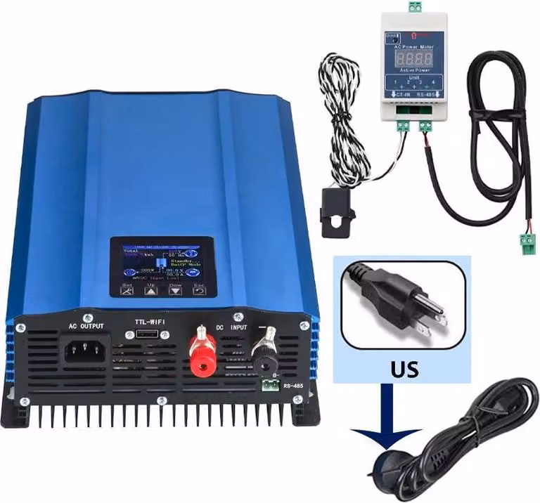 Inverter solare, display LCD, alta efficienza, con limitatore, 180-260V, 55-90V (1200W)
