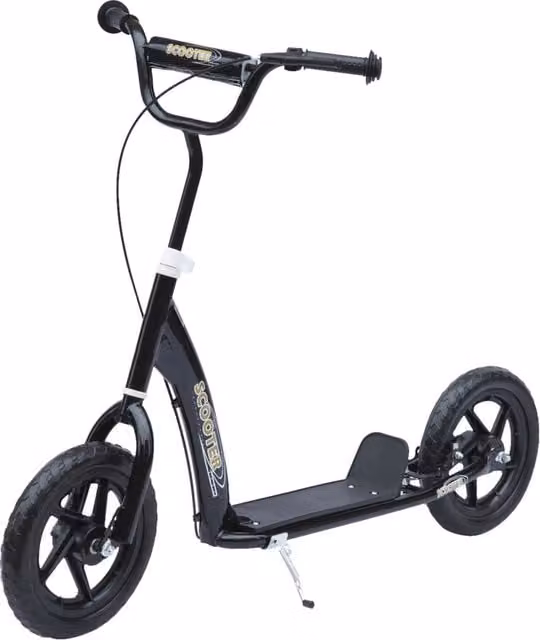 Monopattino per bambini XYLO con ruote da 12 pollici, manubrio regolabile e freno, colore nero