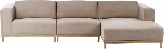 Divano angolare BELIANI in tessuto beige con gambe in legno per soggiorno in stile moderno L/P/H: 347 x 156 x 84 cm – 1