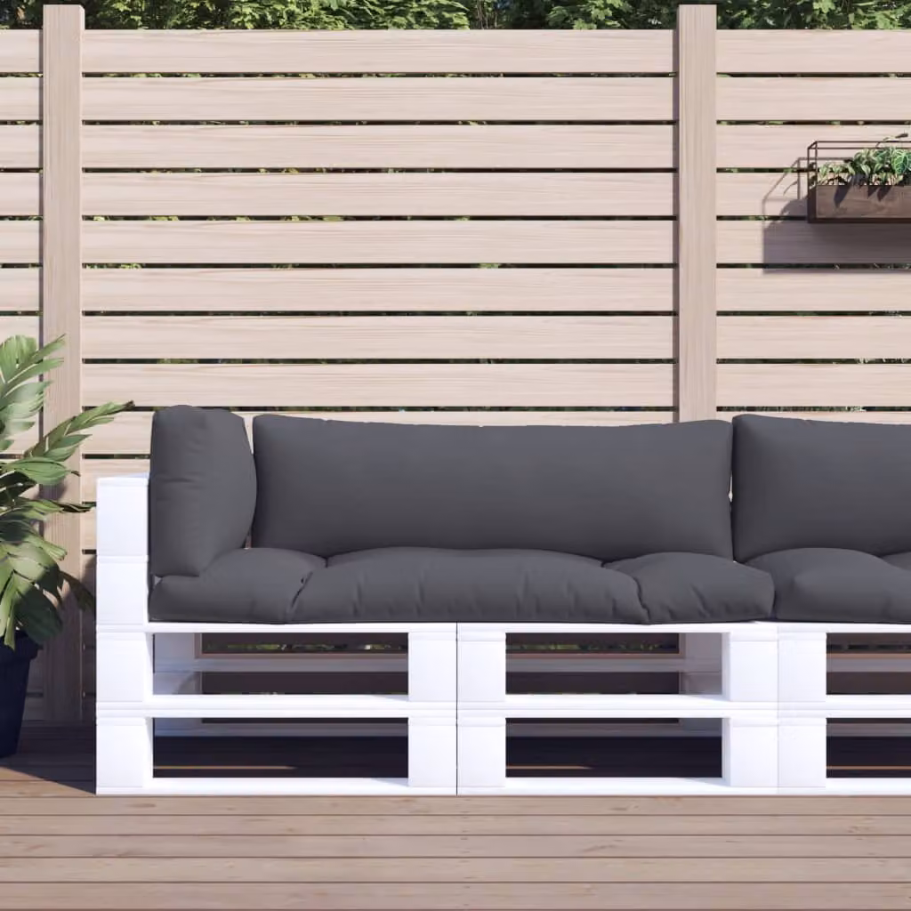 Set di 3 cuscini per pallet vidaXL in poliestere idrorepellente e resistente ai raggi UV, colore antracite