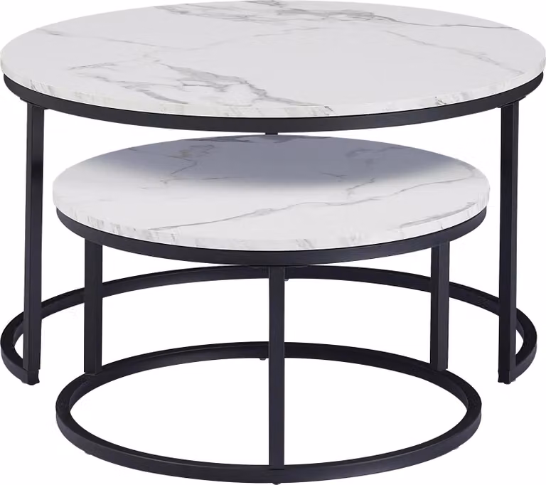 Tavolino da salotto, combinazione marmo bianco e legno