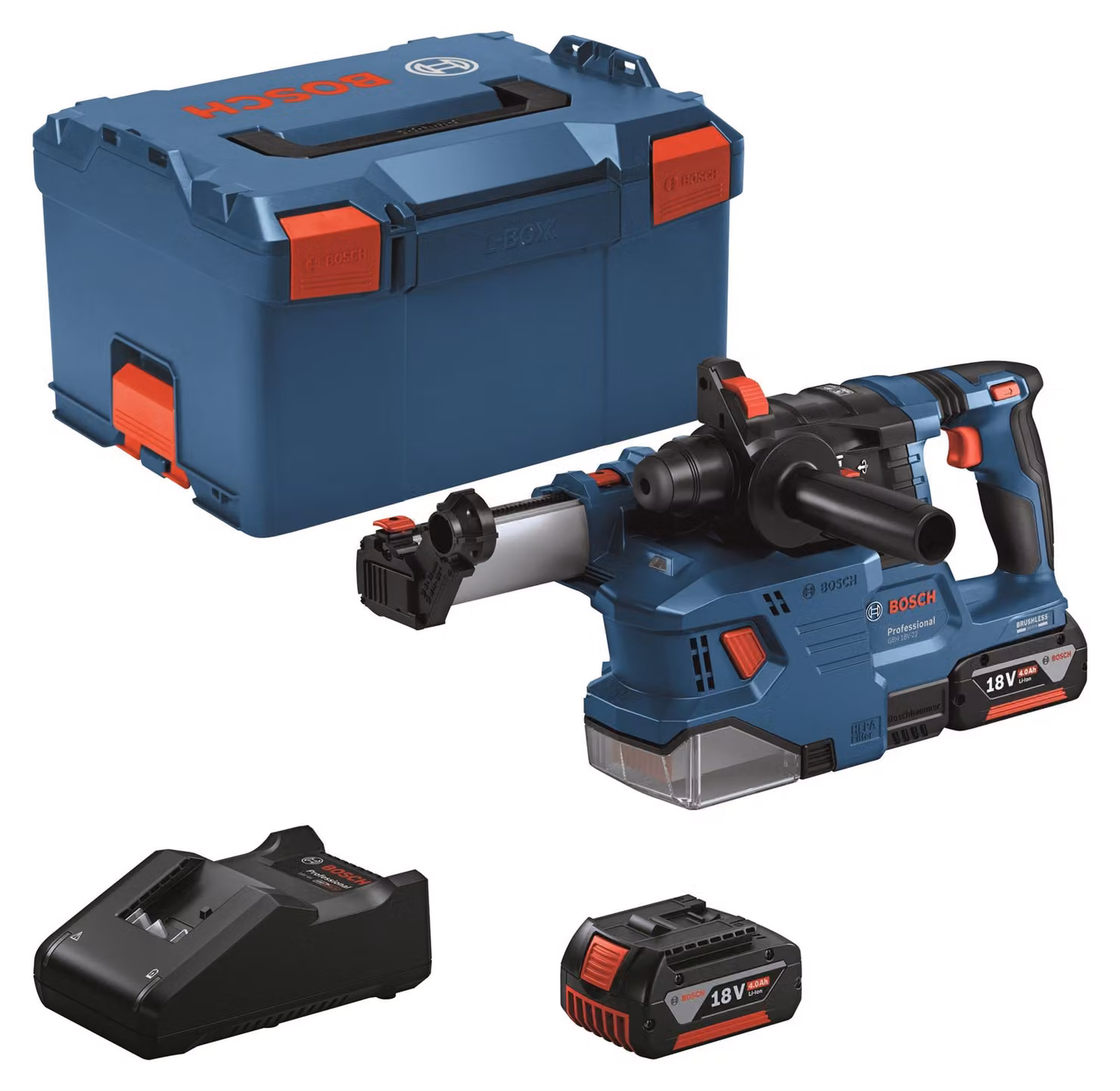 BOSCH Professional 0611924003 BOSCH Professional GBH 18V-22 Set di trapani a percussione a batteria 18,0 V, con 2 batterie