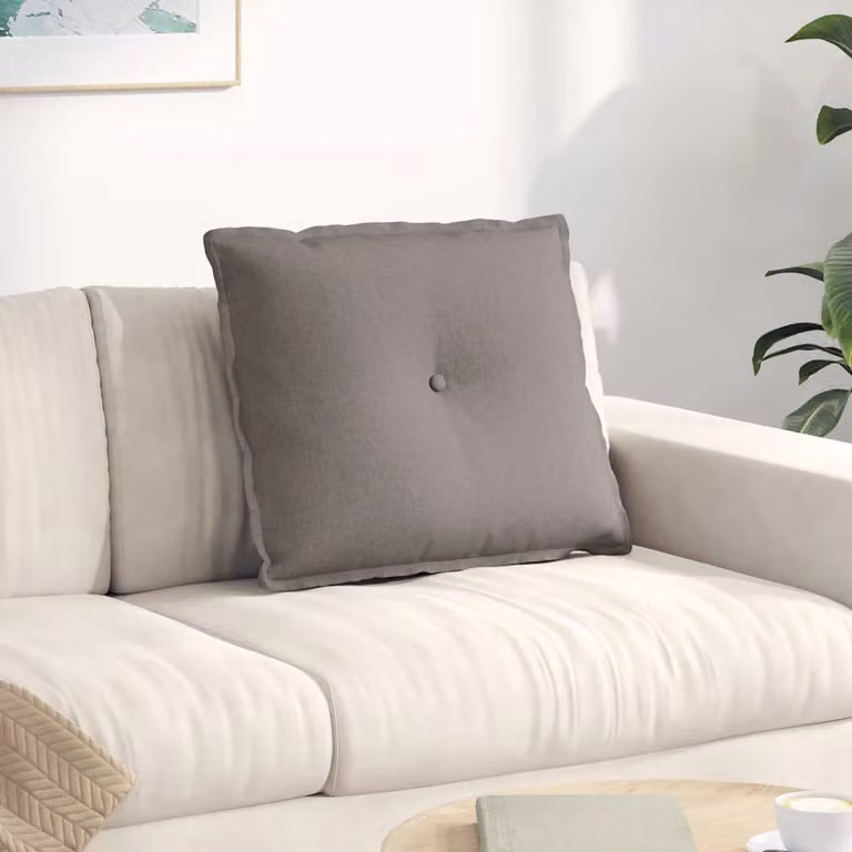 Cuscino per schiena ergonomico vidaXL con rivestimento rimovibile in poliestere, disponibile in beige o grigio, L 60 x P 19 x H 50 cm