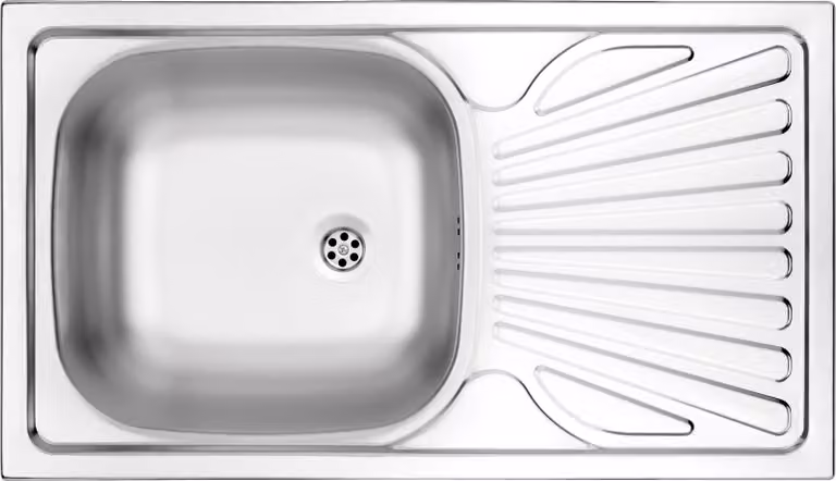1-bowl steel sink with drainer