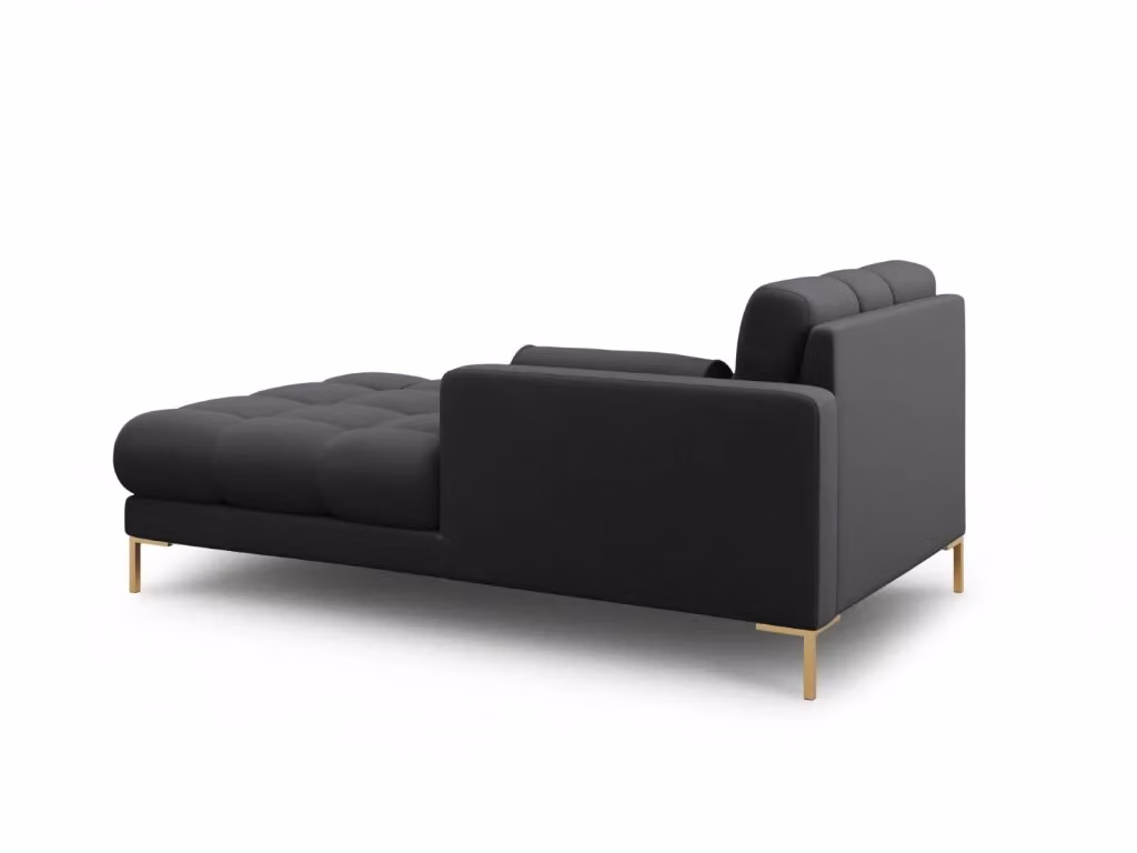 Chaise longue destra Bali di Cosmopolitan Design in tessuto grigio antracite con struttura in metallo L/P/H: 164 x 102 x 75 cm – 2
