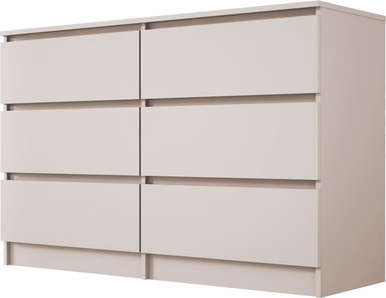 Cassettiera, 6 cassetti, cashmere, 120 x 78 x 39 cm