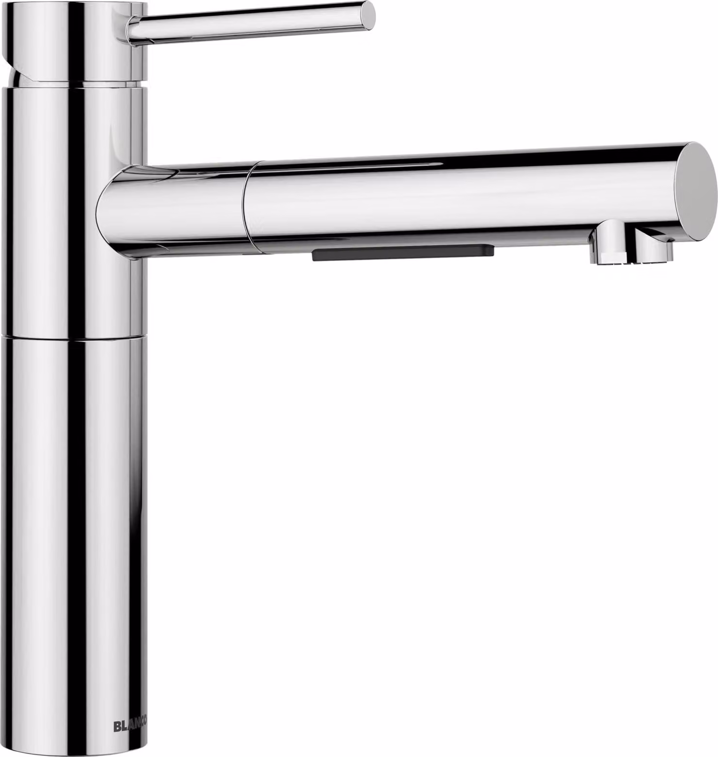 Miscelatore monocomando con doccetta estraibile, cromato, con snodo a 140°