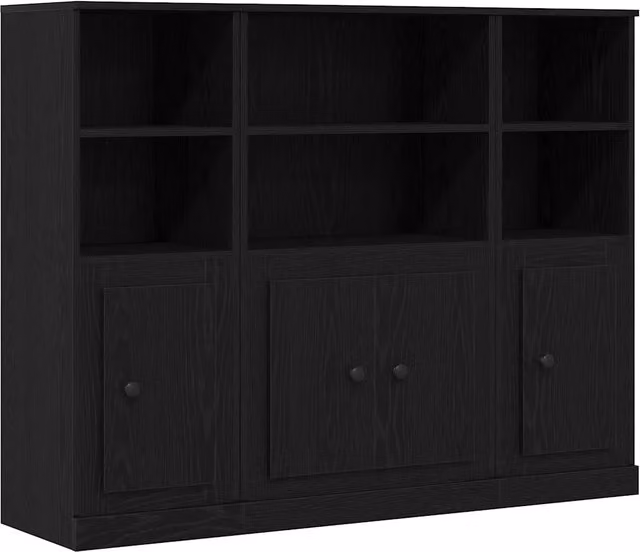 Credenza | Madia | Buffet da pranzo | Armadio da pranzo Rovere Nero 132 x 35,5 x 103,5 cm Legno multistrato