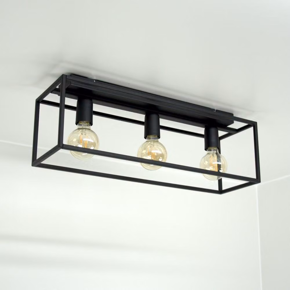 Moderne lampade da soffitto nere Loft Horus 2866/Z-B-3 con 3 sorgenti luminose E27 Attacco in metallo