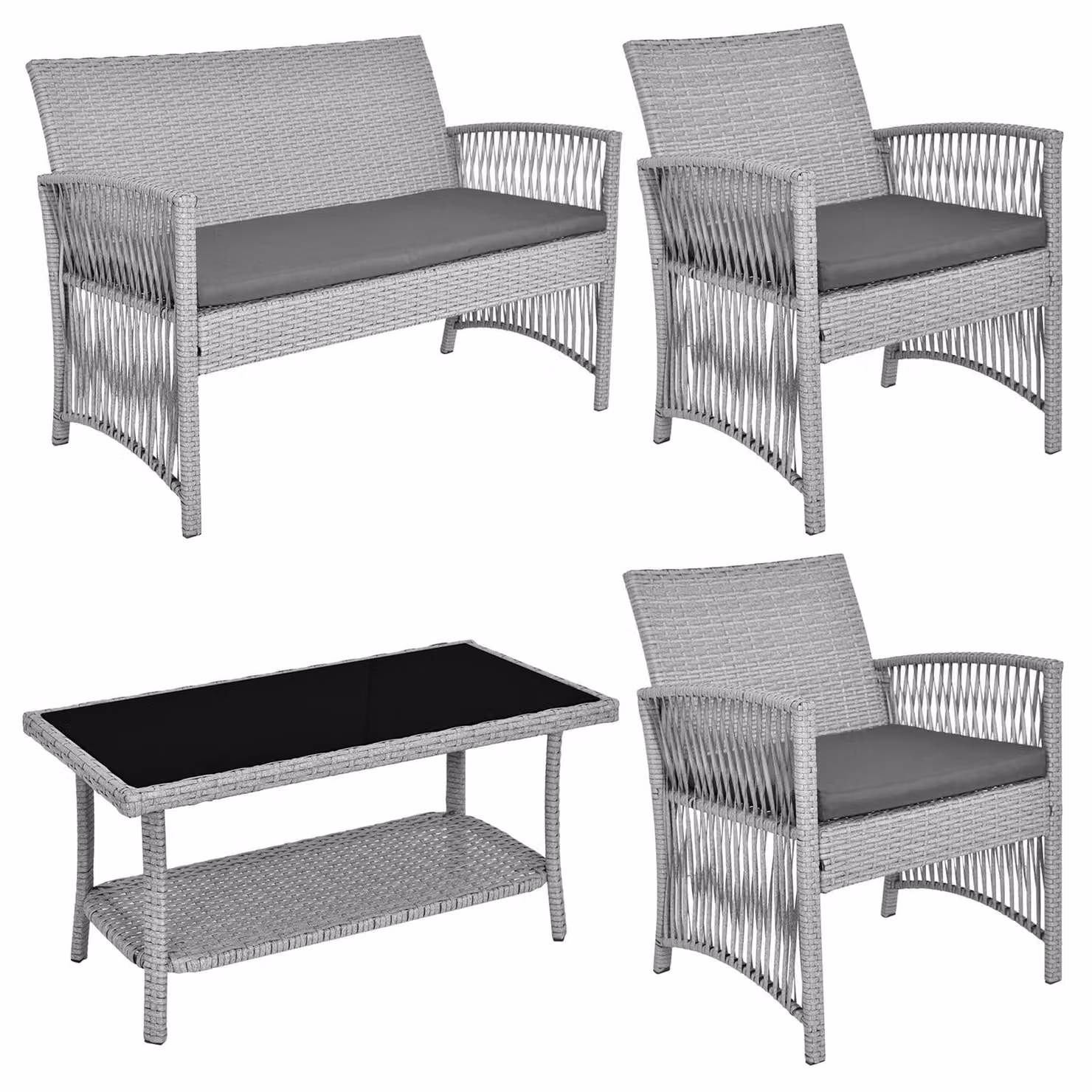 Set di mobili da giardino KALINA, colore grigio