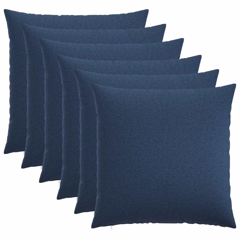 Set di 6 federe vidaXL HEERLEN blu in tessuto di poliestere, L/P: 60 x 60 cm