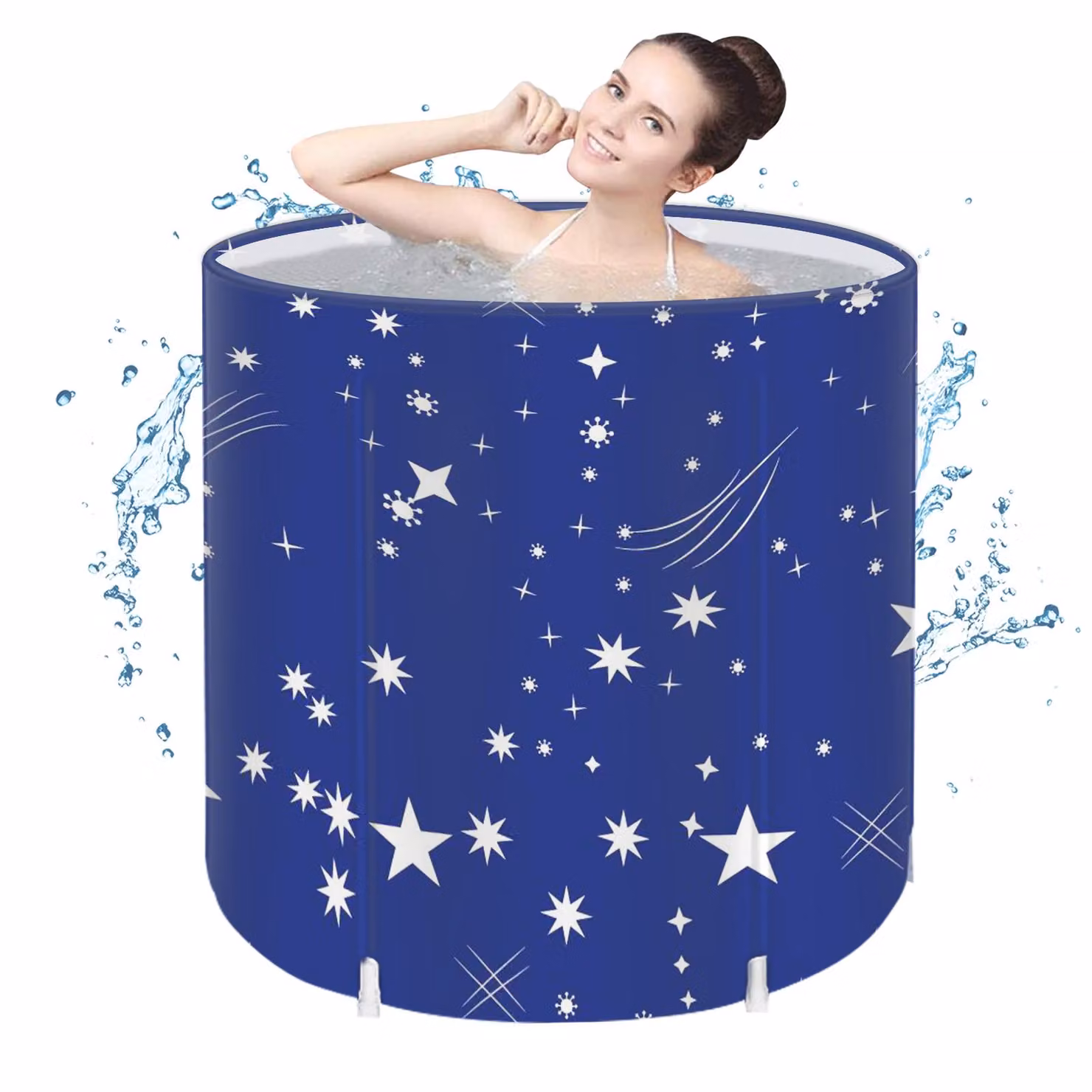 Vasca da bagno pieghevole portatile per adulti Ideale per il campeggio, l'uso domestico e le spa Realizzata in PVC resistente