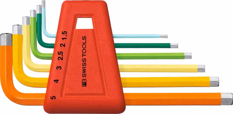 PB Swiss Tools Set di cacciaviti angolari esagonali, verniciati a polvere, 6 pezzi
