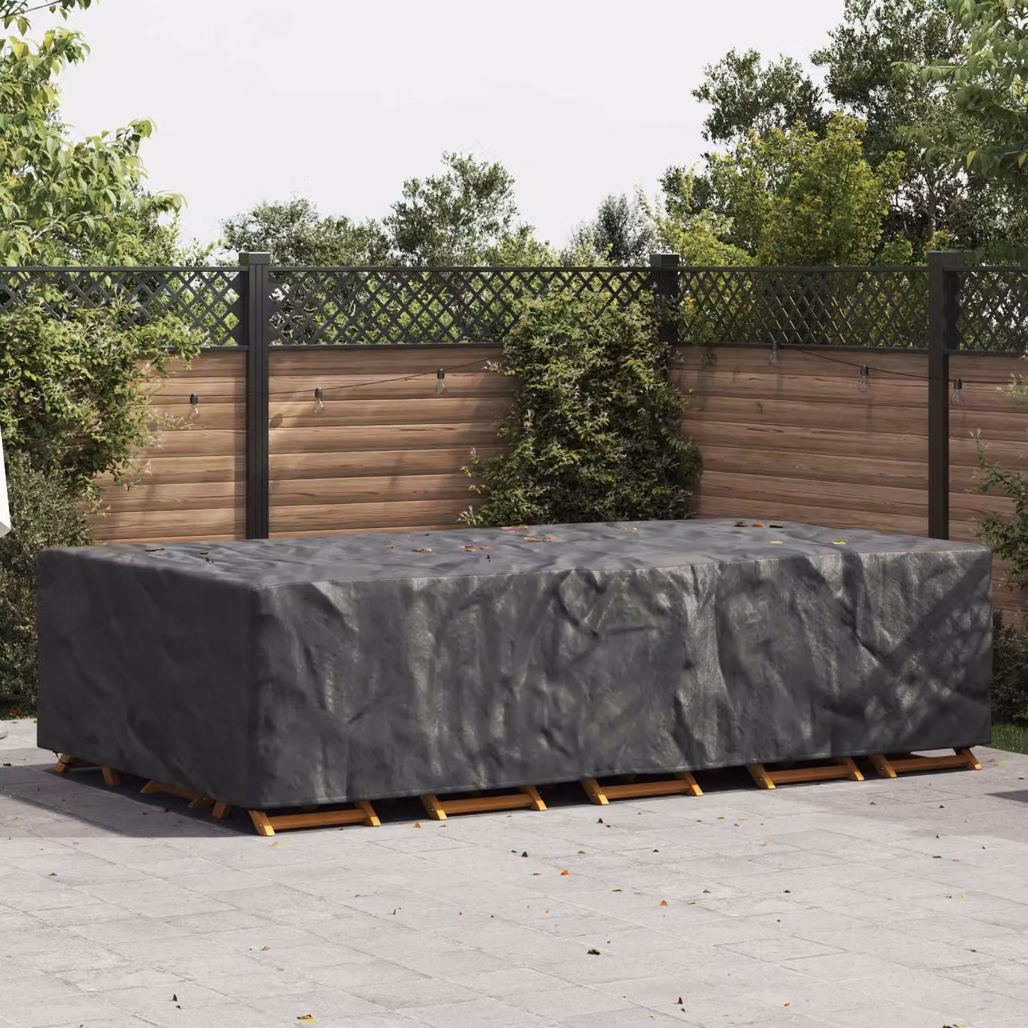 Copertura per mobili vidaXL impermeabile, colore nero, L 305 cm x P 190 cm x H 85 cm