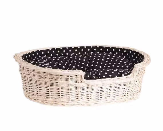 Cestino per cani in vimini ovale con cuscino 85X67 H21 CM