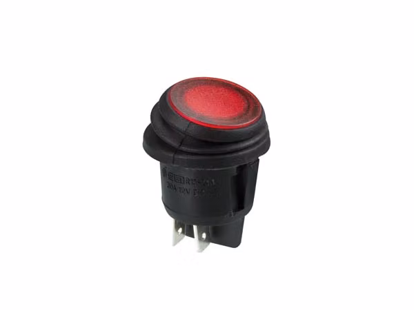 Interruttore basculante luminoso - Led rosso 12V- 2P/On-Off