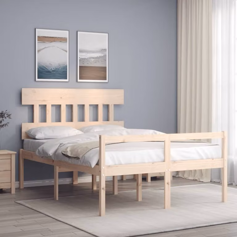 Letto per anziani vidaXL in legno massello di pino con testiera L: 120 cm, P: 200 cm