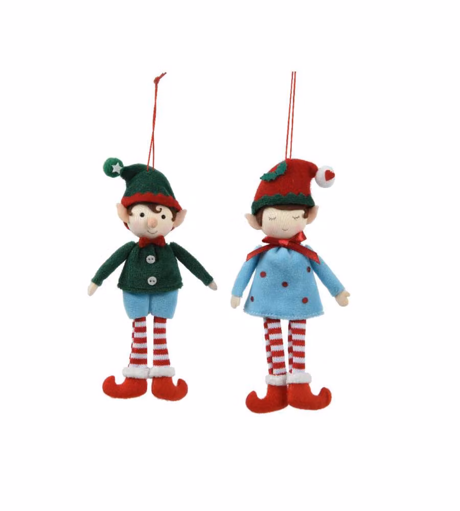 Decoris Elfo Natalizio - Decorazione Albero di Natale - 8x3x17cm