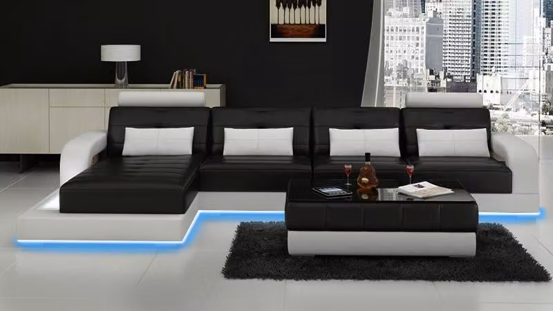 LEDERSOFA SOFA ECKCOUCH USB SOFAGARNITUR COUCH WOHNLANDSCHAFT Maßanfertigung