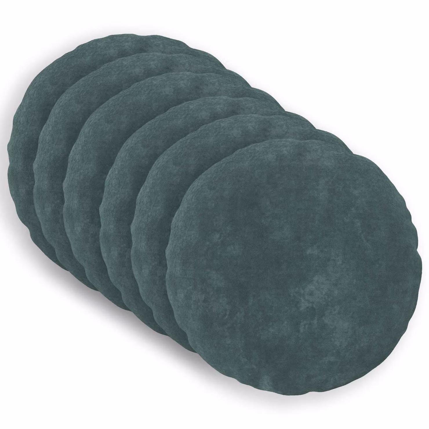 Set di 6 cuscini vidaXL HEERLEN in microfibra blu petrolio con rivestimento lavabile e rimovibile