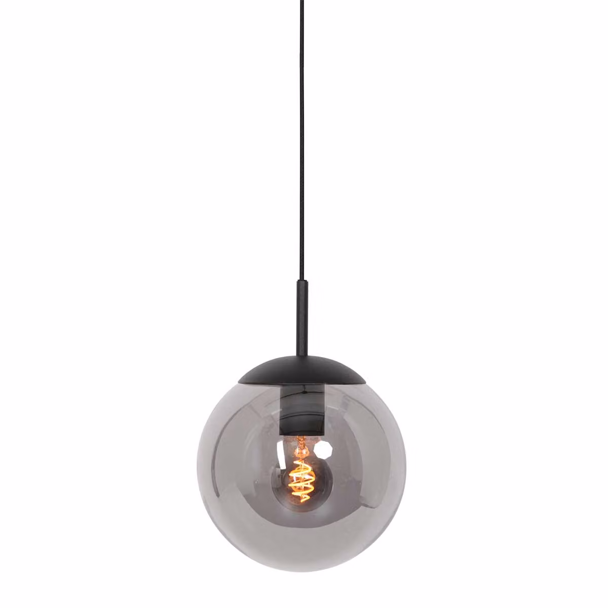 Lampada a sospensione - nero - Bollique -  vetro metallo - Ø 25cm - E27 - 3497ZW - Steinhauer