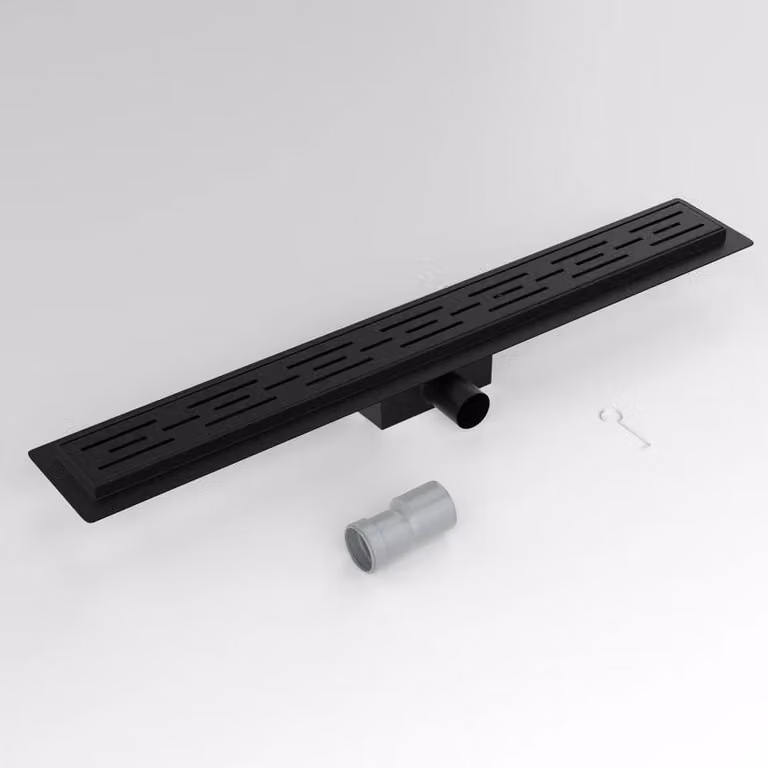 WEBO RVS Grondaia per doccia 70 cm Mat Nero mit Flens-70cm