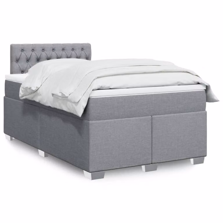 vidaXL Letto Ibrido con Materasso Grigio e Bianco L/P/H: 120 x 200 cm