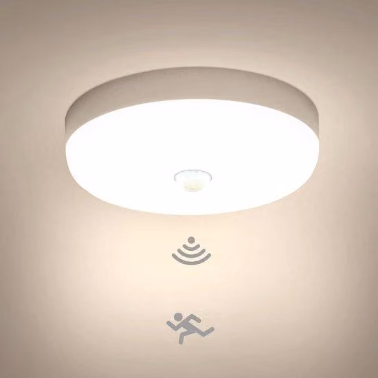 Plafoniera LED rotonda da 15 W, 4000 K, bianco neutro, IP56, con sensore di movimento