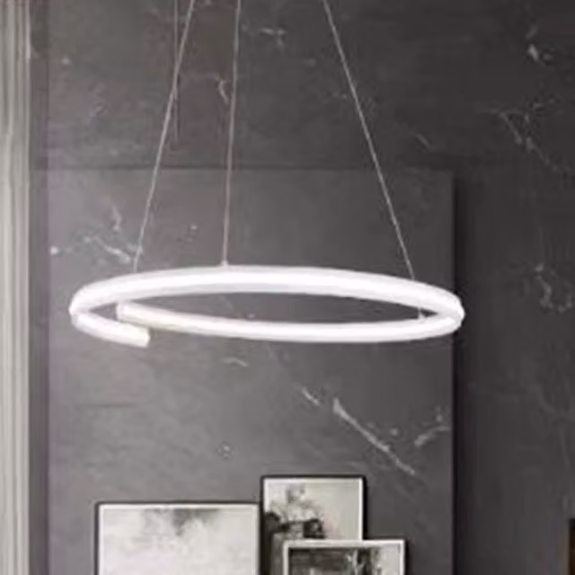 Lampadario a sospensione LED moderno Trade Shop a semicerchio in alluminio bianco, luce 4000K, 100W, L: 70 cm