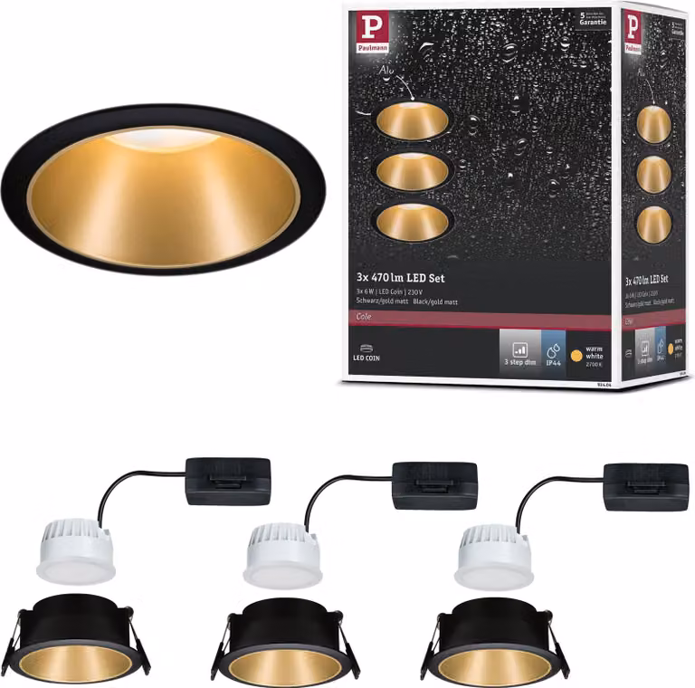 Paulmann Luce da incasso LED Cole set da 3